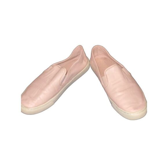 USED TORY BURCH Pink Leather Slip On Sneakers - Picture 1 of 6